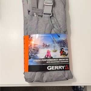 Gerry Kids Performance Snow Bib Gray MD Heather Adjustable Suspenders Size 2T‎